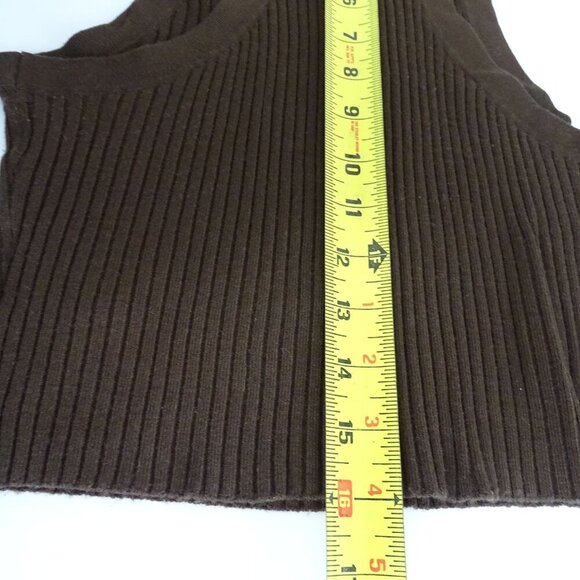 H&M Divided Ribbed Brown Sleeveless  Crew Ribbed Knit Crop Tank Top Women Size M - Picture 6 of 6